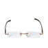 B+D Unisex Bronze/Brown Rimless Reading Glasses with Clear Lenses — Shop Now Online.