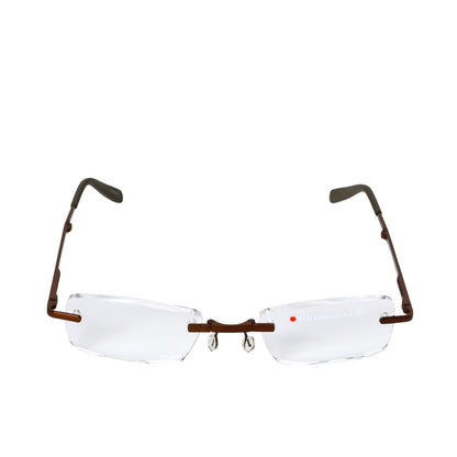 B+D Unisex Brown Rimless Reading Glasses with Clear Lenses — Shop Now Online.