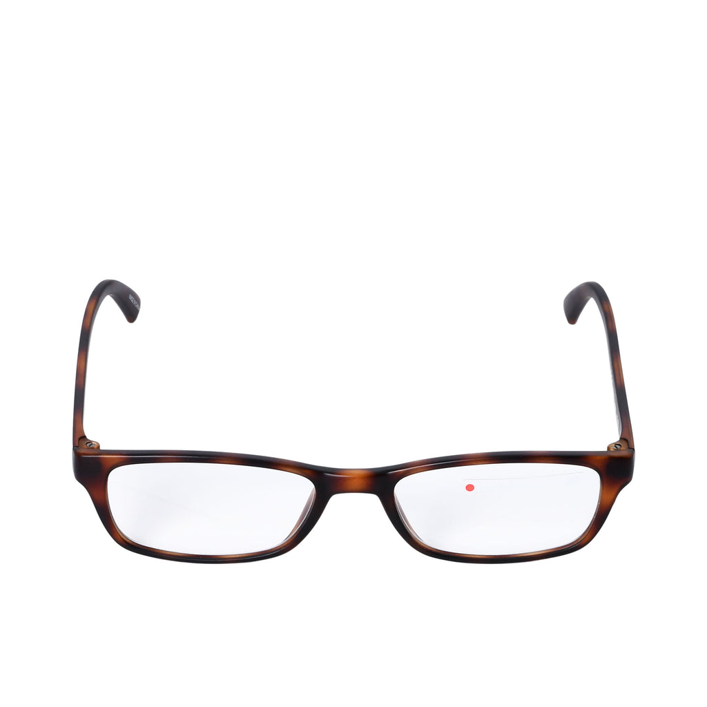 B+D Unisex Brown Tortoise Rectangular Reading Glasses with Clear Lenses — Now Online.
