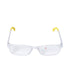 B+D Unisex Clear and Yellow Rectangular Reading Glasses with Clear Lenses — Available for Online Purchase.