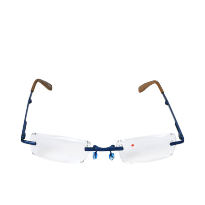 B+D Unisex Navy Rimless Reading Glasses with Clear Lenses — Order Online Today.