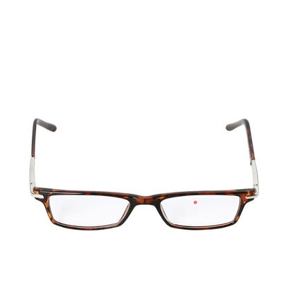 B+D Unisex Rectangular Reading Glasses in Tortoiseshell with Silver Temples — Find Online Today.