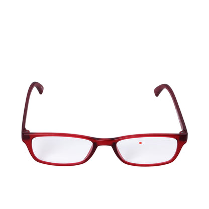 B+D Unisex Red Rectangular Reading Glasses with Clear Lenses — Order Online Today.