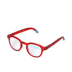 B+D Unisex Red and Blue Round Reading Glasses with Clear Lenses — Shop the Latest Online.