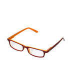 B+D Unisex Red and Orange Rectangular Reading Glasses with Clear Lenses — Shop the Latest Online.