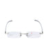 B+D Unisex Silver Rimless Reading Glasses with Clear Lenses — Available for Online Purchase.