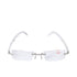 B+D Unisex Silver and White Rimless Reading Glasses with Clear Lenses — Find Online Today.