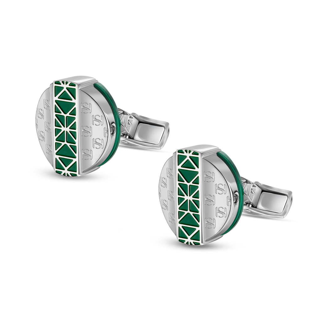 Saint Honoré Champ de Mars Malachite & Silver Cufflinks