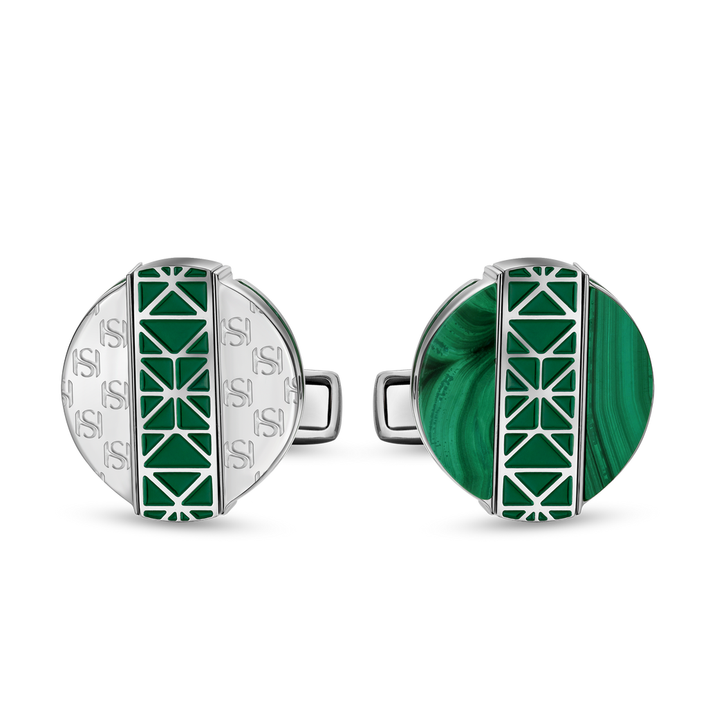 Saint Honoré Champ de Mars Malachite & Silver Cufflinks