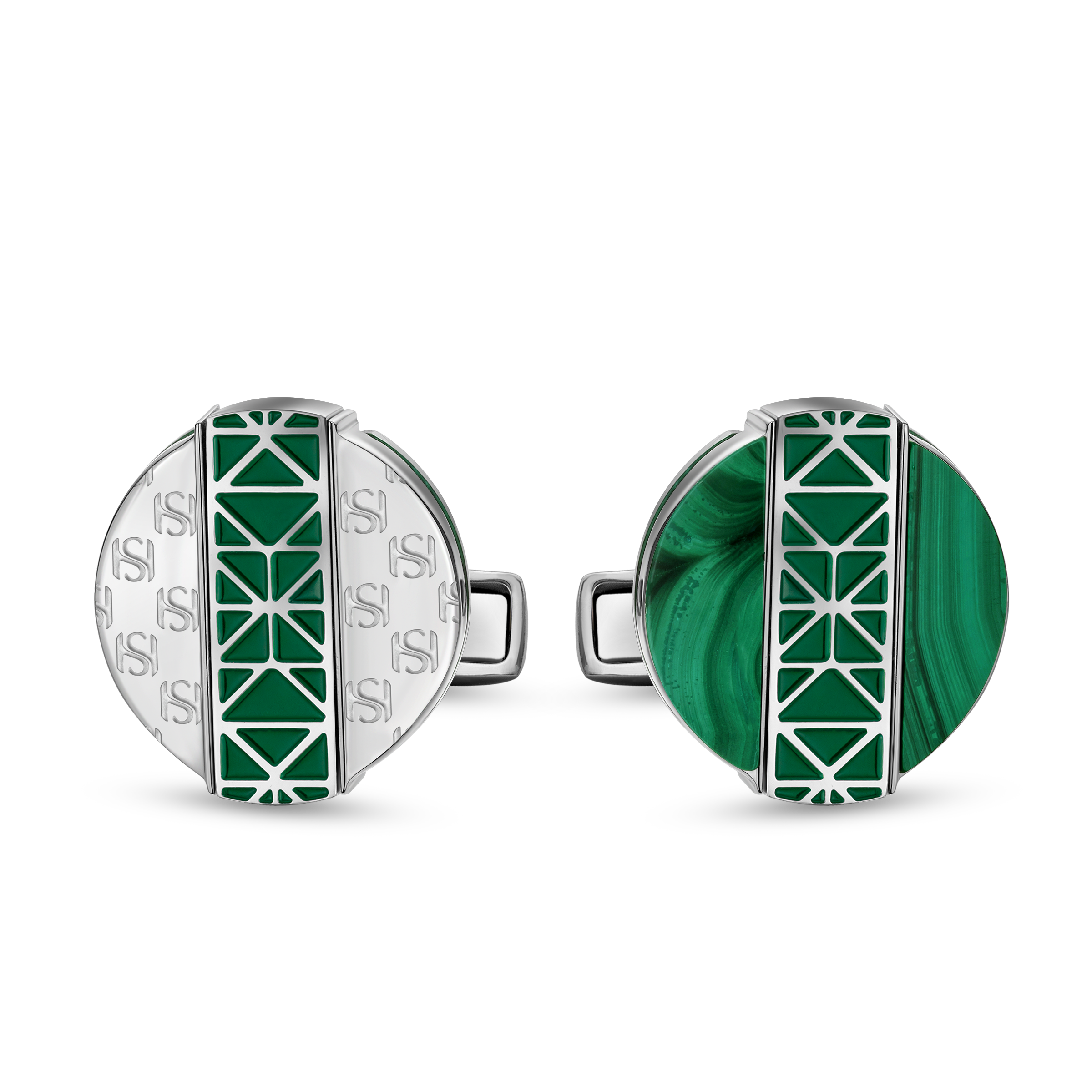 Saint Honoré Champ de Mars Malachite & Silver Cufflinks
