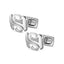Pair of polished silver-toned cufflinks, each featuring an intertwined "SH" initial logo and a swivel bar fastening.