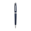 A dark blue Cerruti pen with a glossy finish, silver-toned clip, tip, and cap, and a white band featuring "CERRUTI 1881".