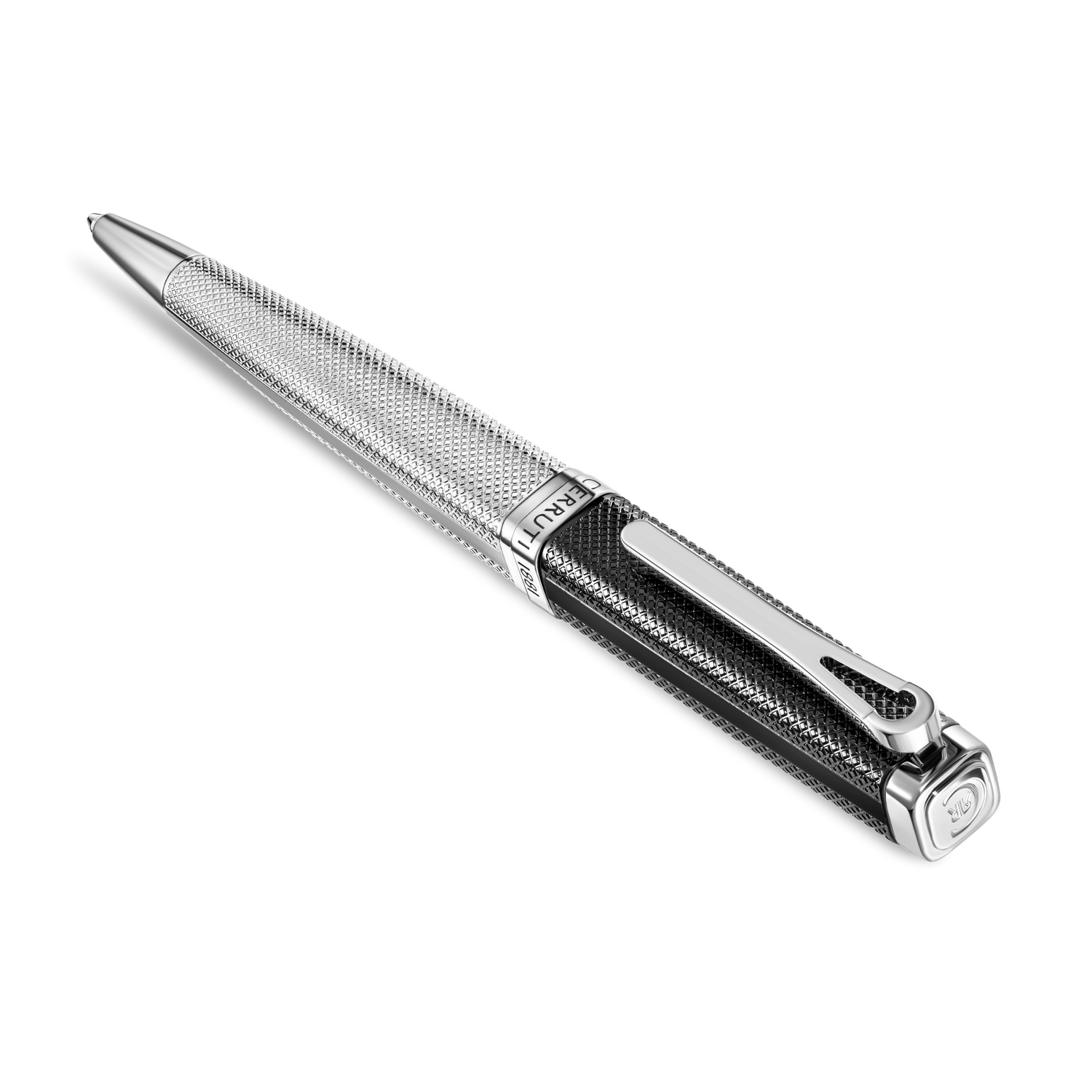 Cerruti Enzo Square Black &amp; Stainless Steel Pen