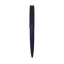 Dark blue textured pen with a smooth black cap top, clip, and writing tip, featuring "CERRUTI 1881" branding.