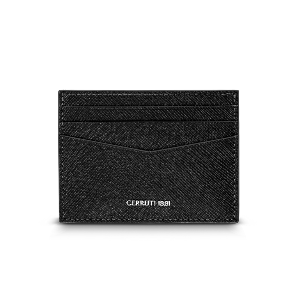 Cerruti Gents Card Holder In Genuine Leather Black