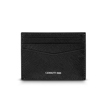 Cerruti Gents Card Holder In Genuine Leather Black