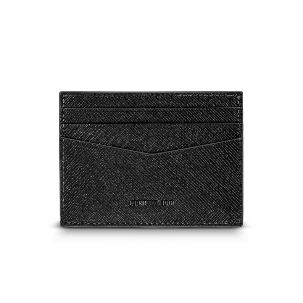 Cerruti Gents Card Holder In Genuine Leather Black