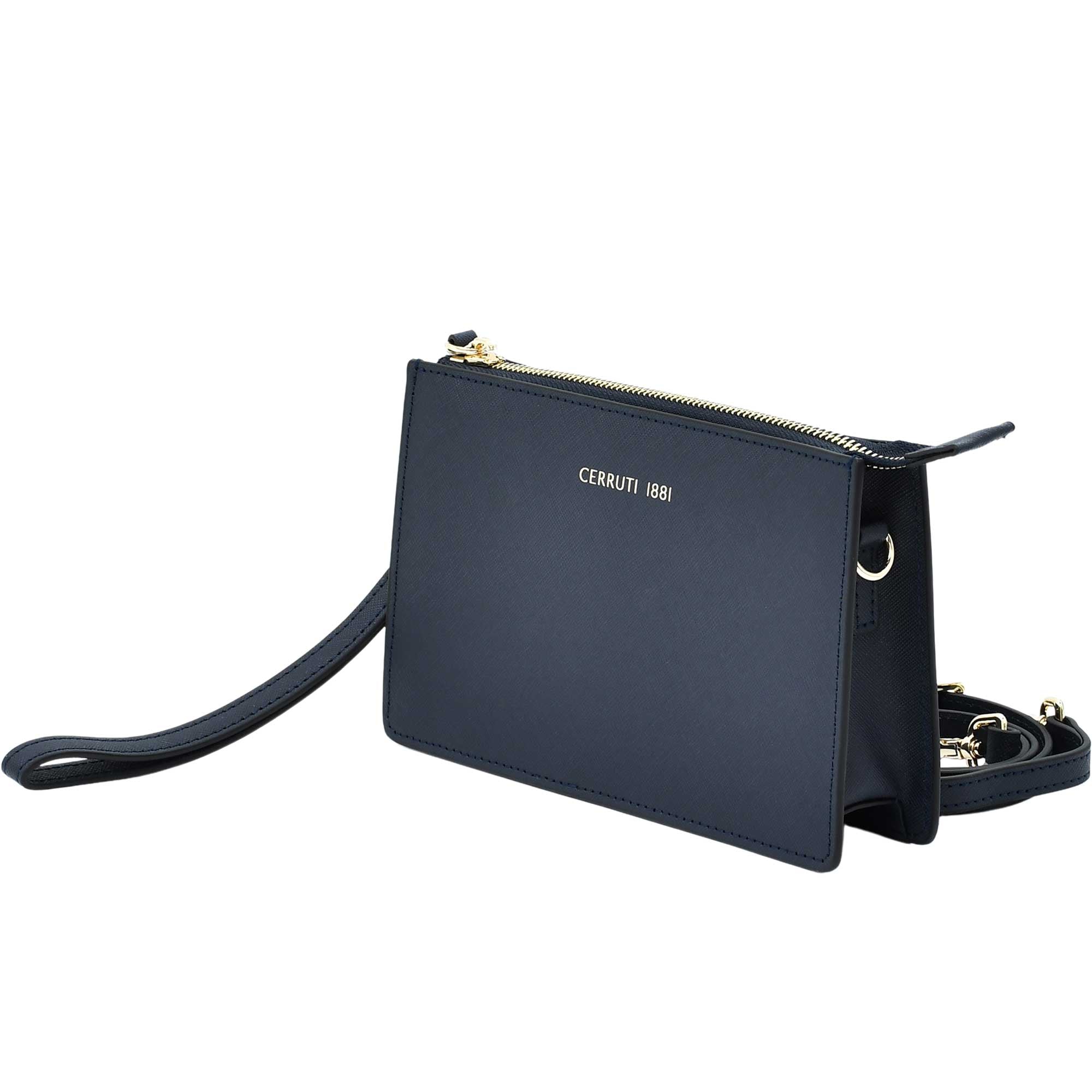 Cerruti Women's Leather Clutch Navy Bag