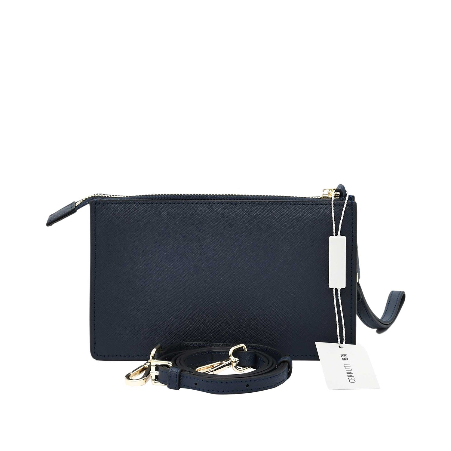 Cerruti Women's Leather Clutch Navy Bag Cerruti Women's Leather Clutch Navy Bag