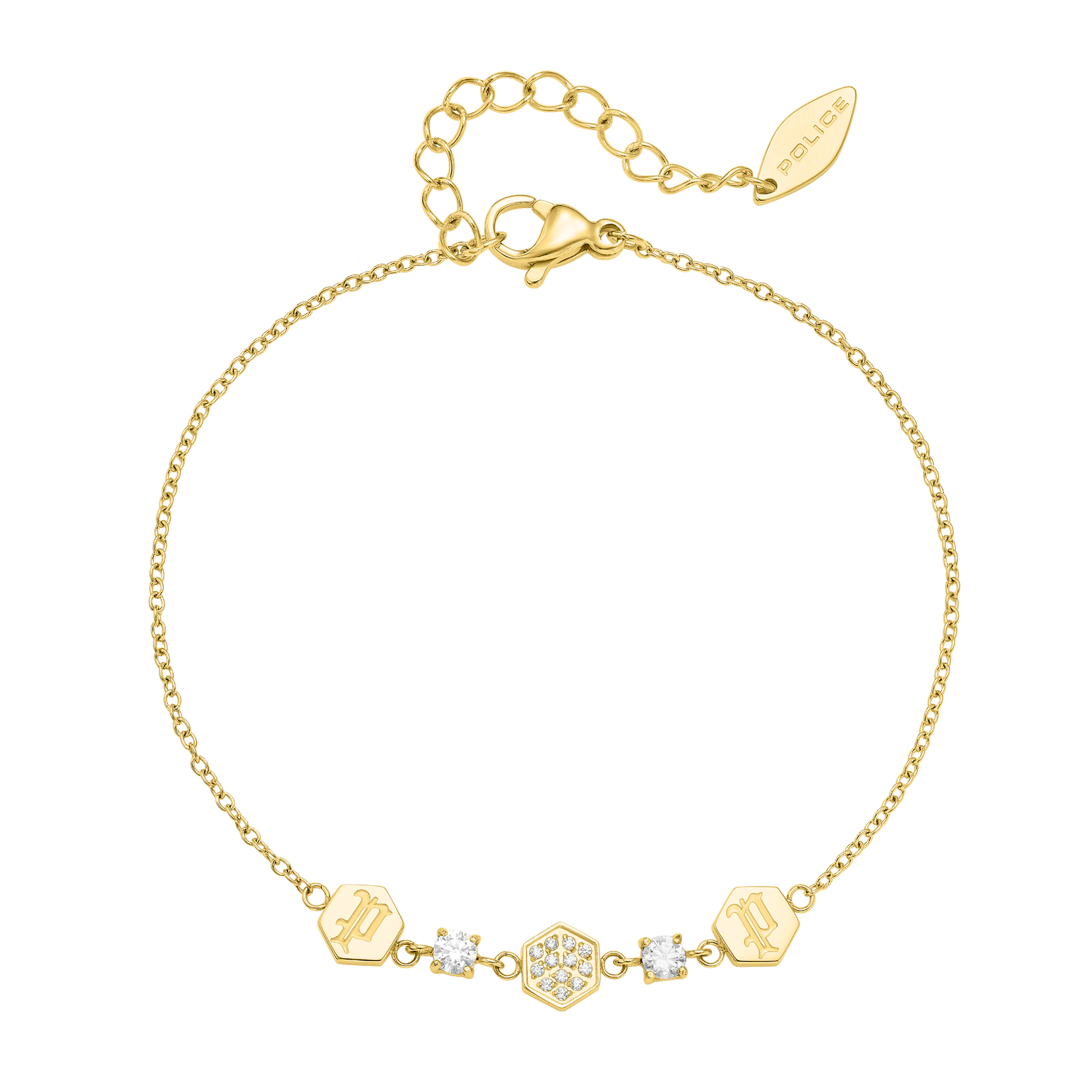 Police Charmed Hex Cubes Crystal Bracelet