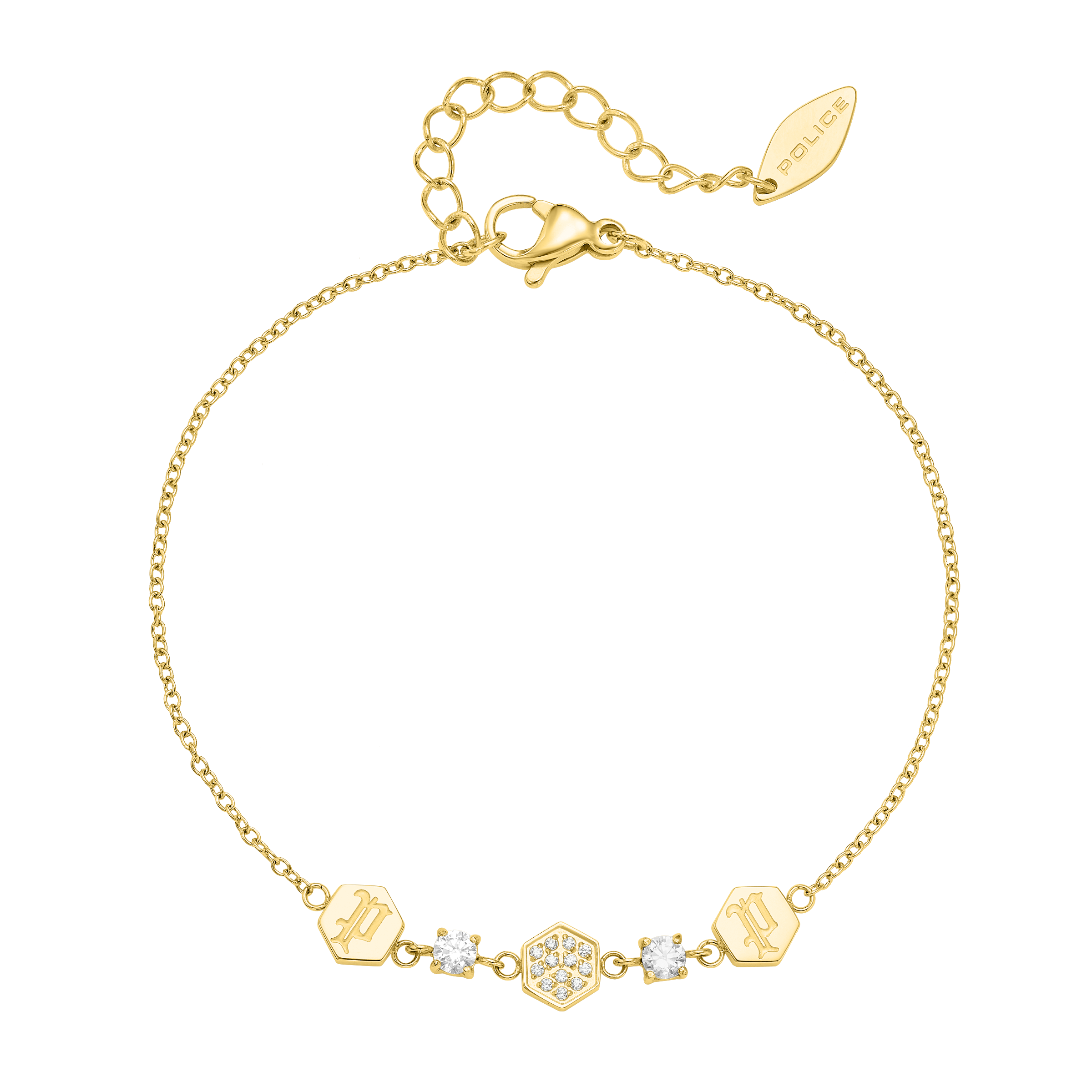 Police Charmed Hex Cubes Crystal Bracelet