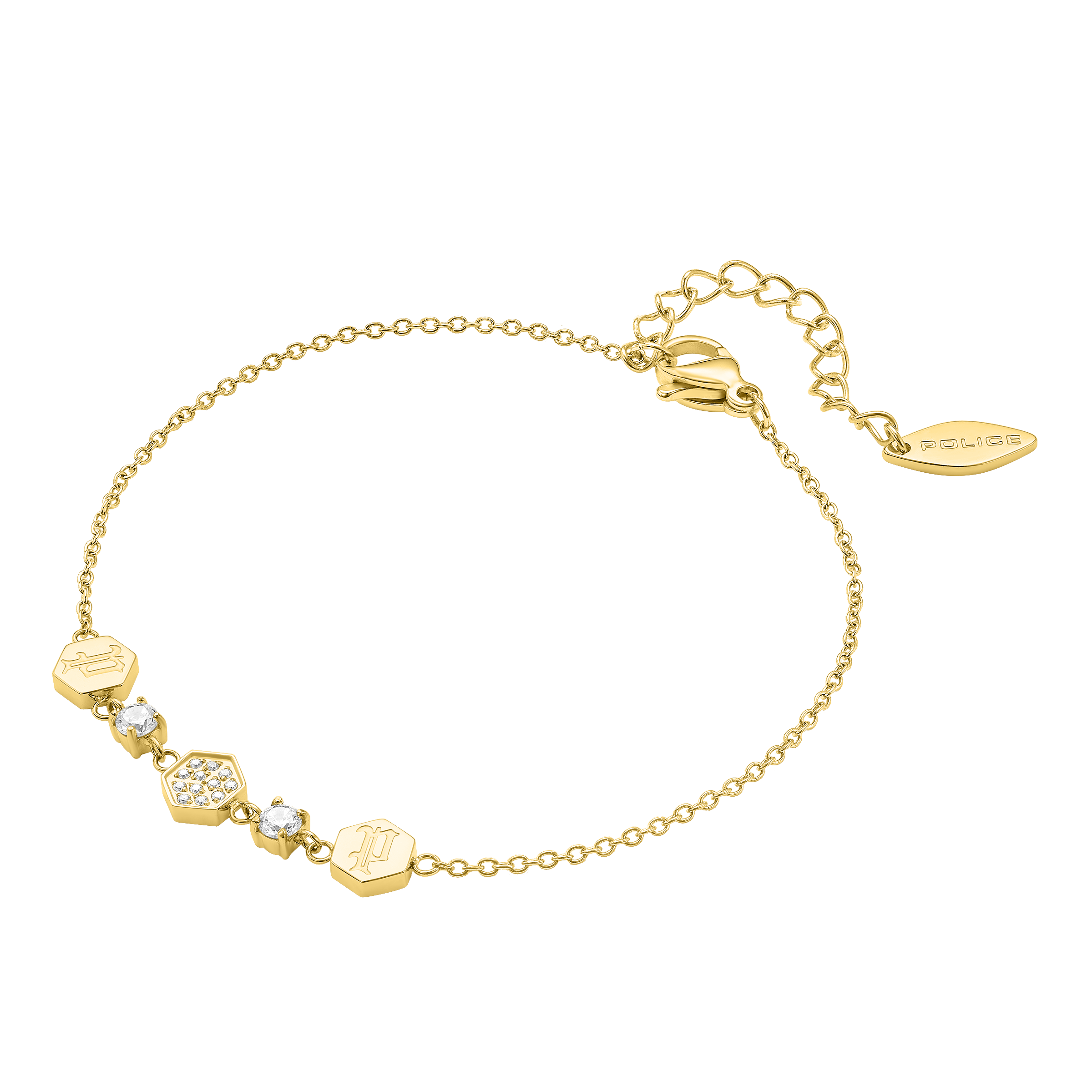 Police Charmed Hex Cubes Crystal Bracelet