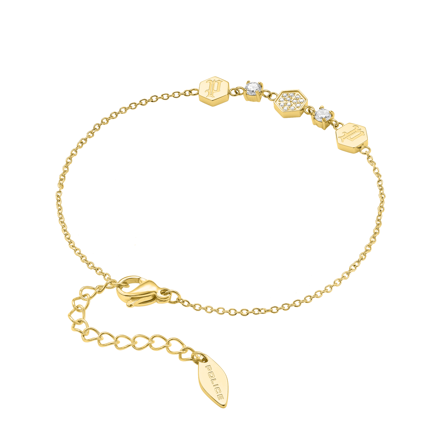 Police Charmed Hex Cubes Crystal Bracelet