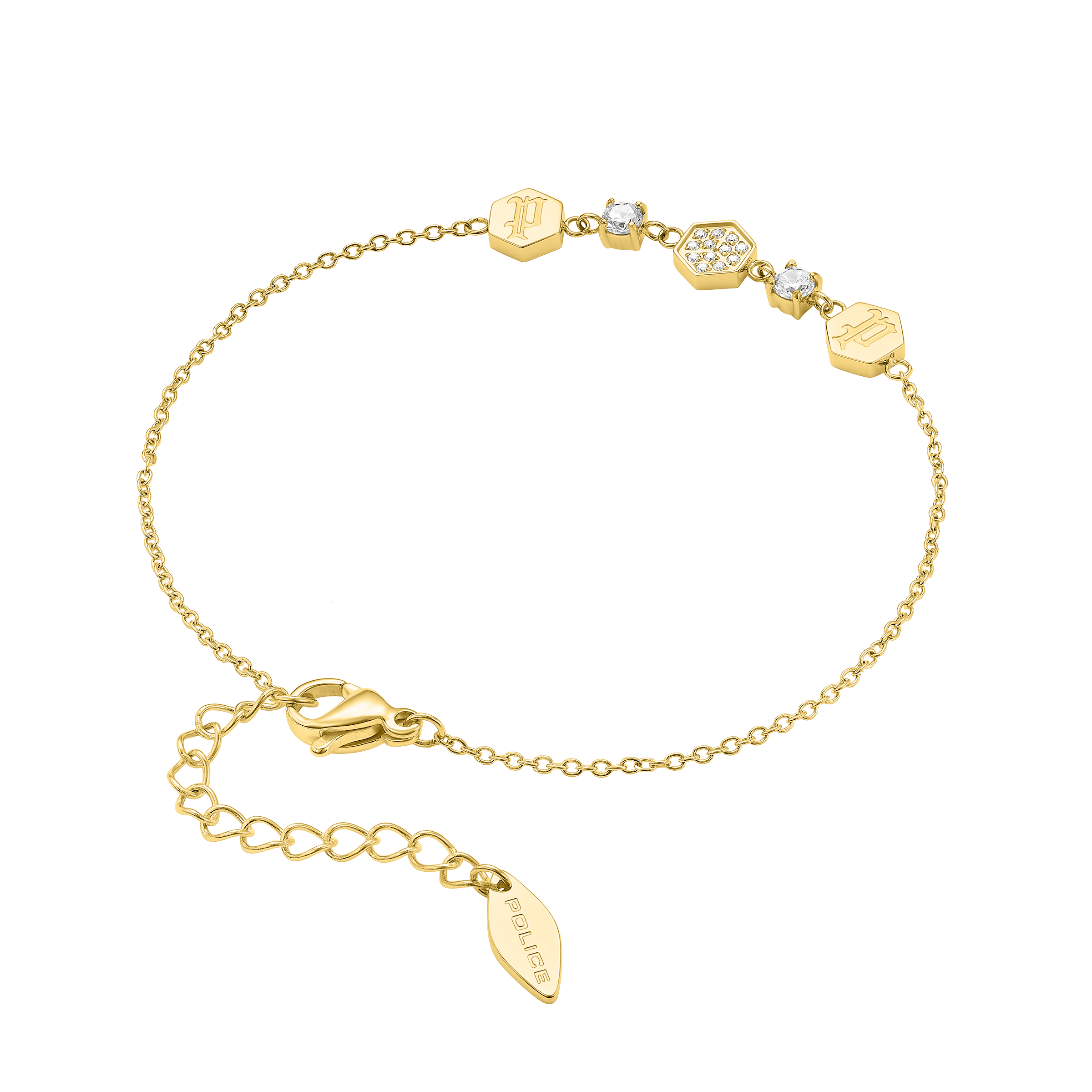 Police Charmed Hex Cubes Crystal Bracelet