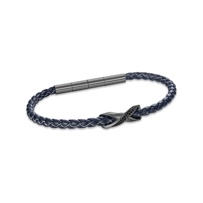 FRANCO IP GUN NAVY LEATER BRACELET