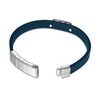 CERRUTI  BRUNO SS NAVY LEATHER BRACELET