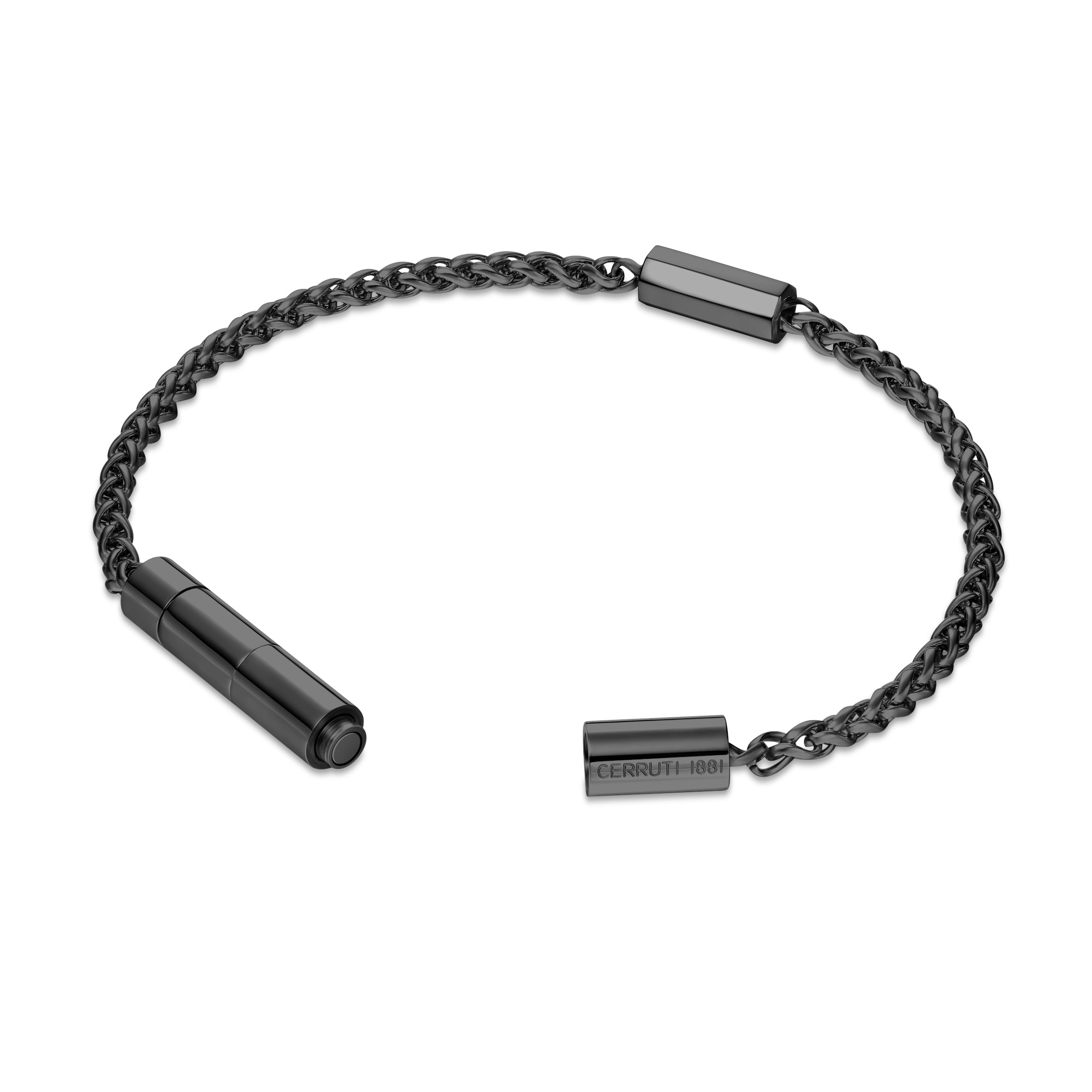 Cerruti Guido SS IP أسود مع سوار سلسلة زخارف صغيرة