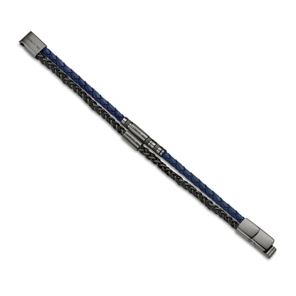 CERRUTI  ALTO IPGUN N.BLUE LEATHER BRACELET