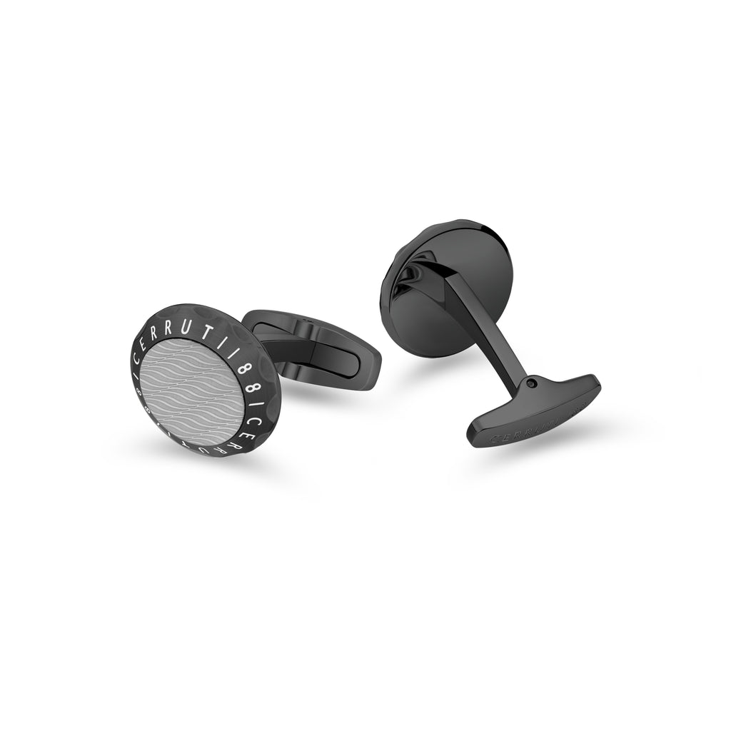 PIETRO IP BLK,IP GUN CUFFLINK