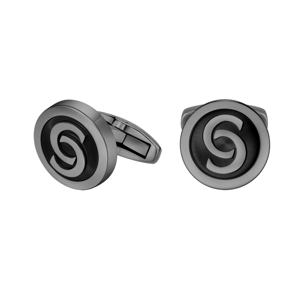 Cerruti Orlando Gun With Black Lacquer Double Cufflink