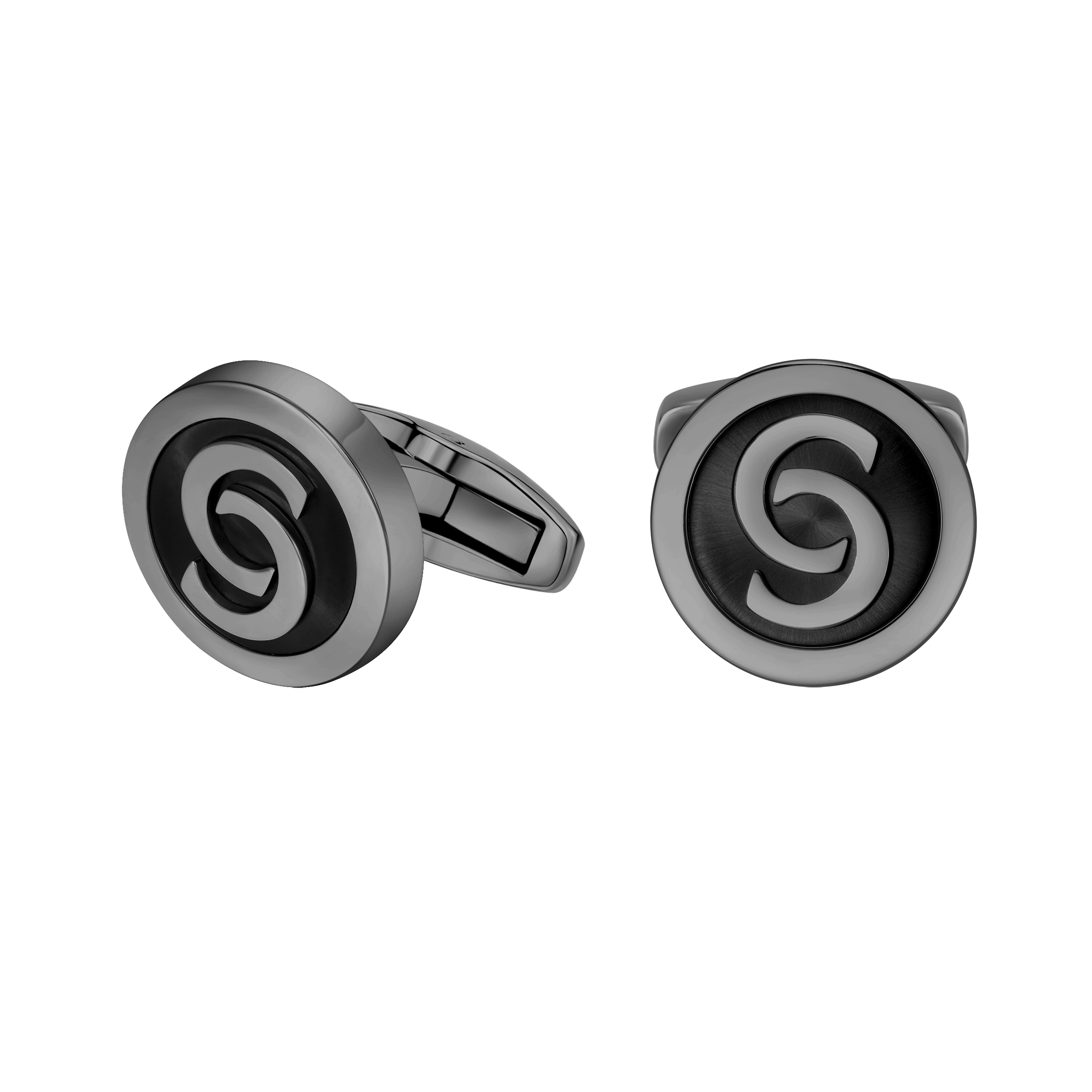 Cerruti Orlando Gun With Black Lacquer Double Cufflink