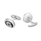 Cerruti 1881 Orlando Men’s Black Carbon Fiber Logo Cufflinks