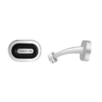 Cerruti Nicola Black Lacquer Branding logo Cufflink