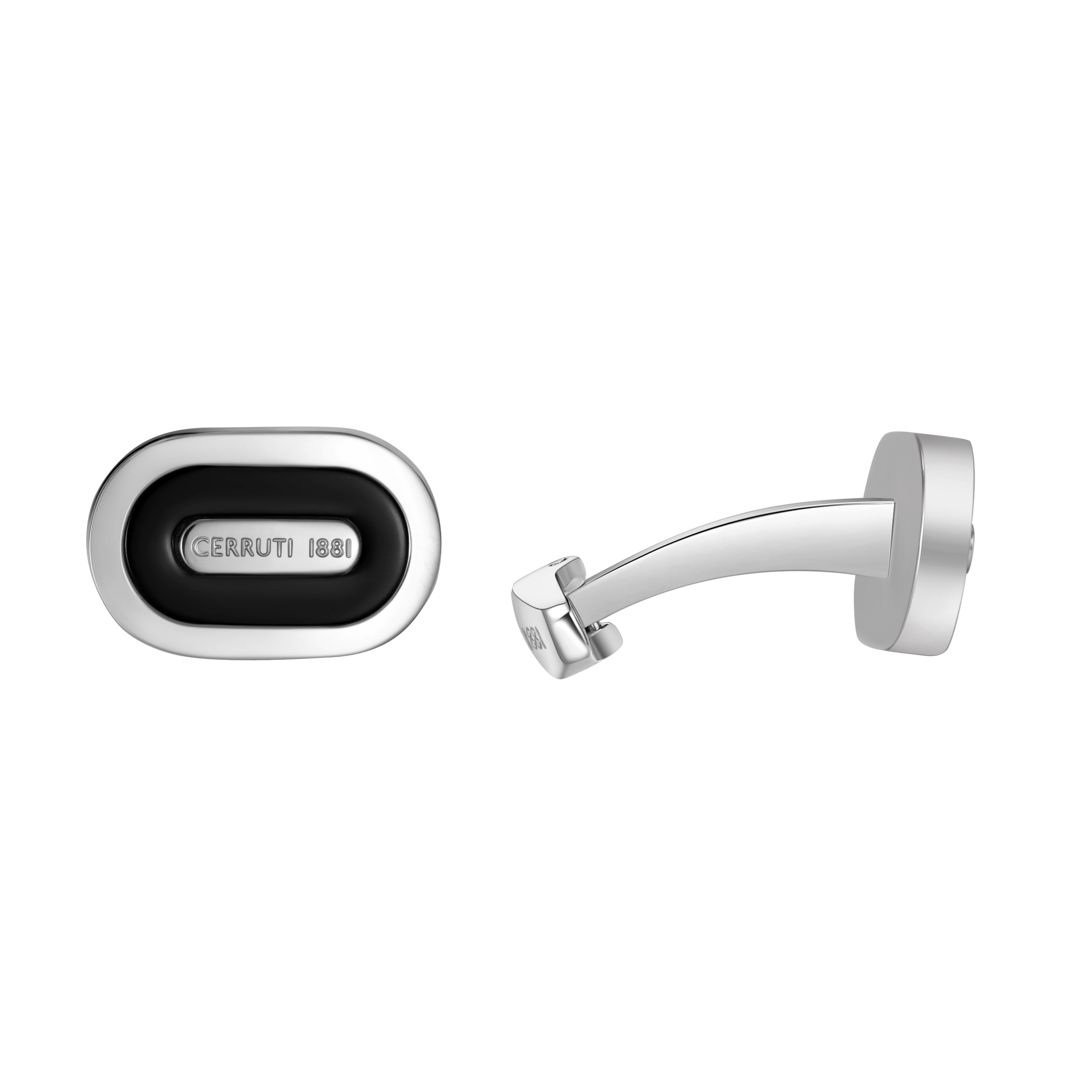Cerruti Nicola Black Lacquer Branding logo Cufflink