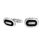 Cerruti Nicola Black Lacquer Branding logo Cufflink