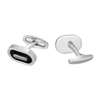 Cerruti Nicola Black Lacquer Branding logo Cufflink