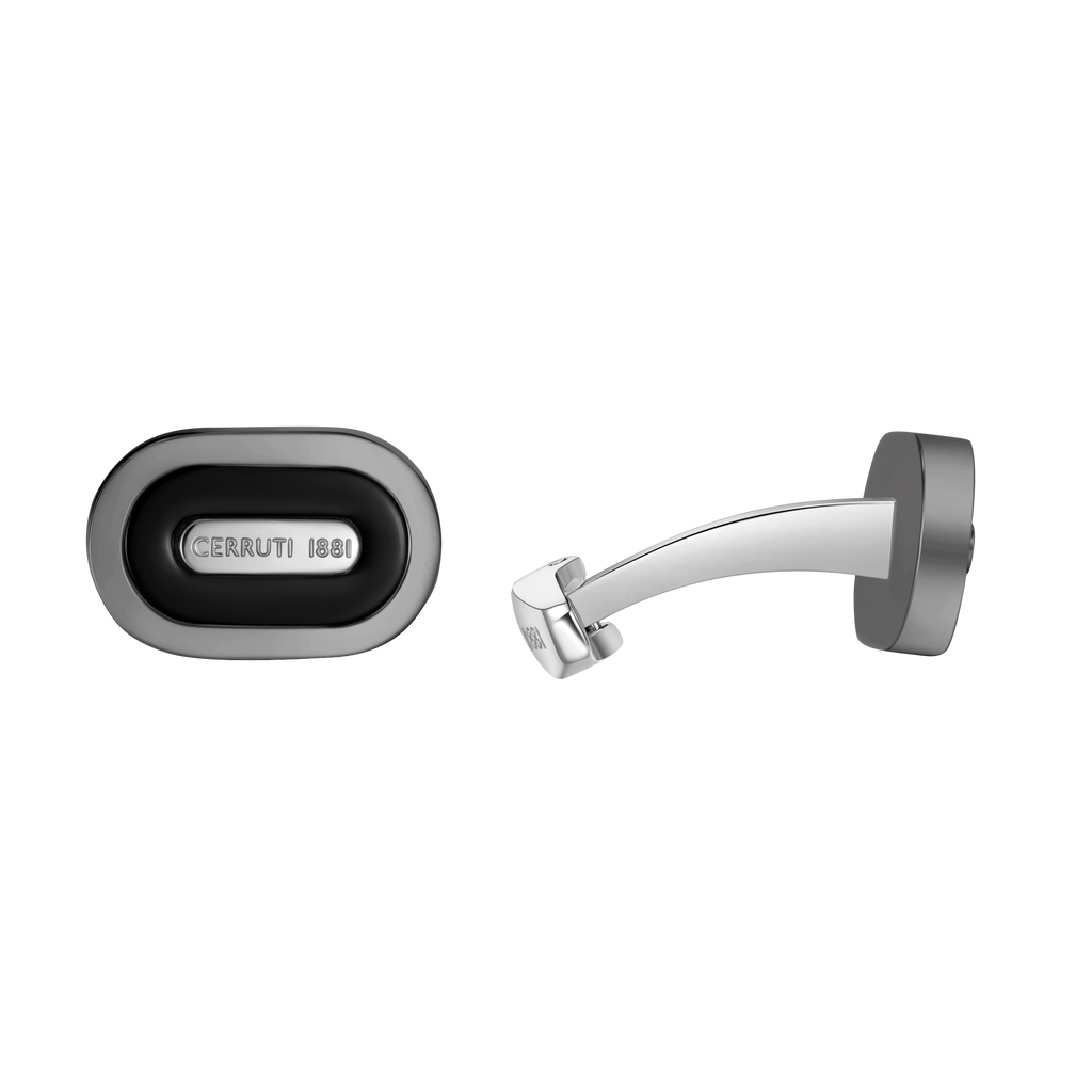Cerruti Nicola Gun, Black Lacquer Branding Logo Cufflink