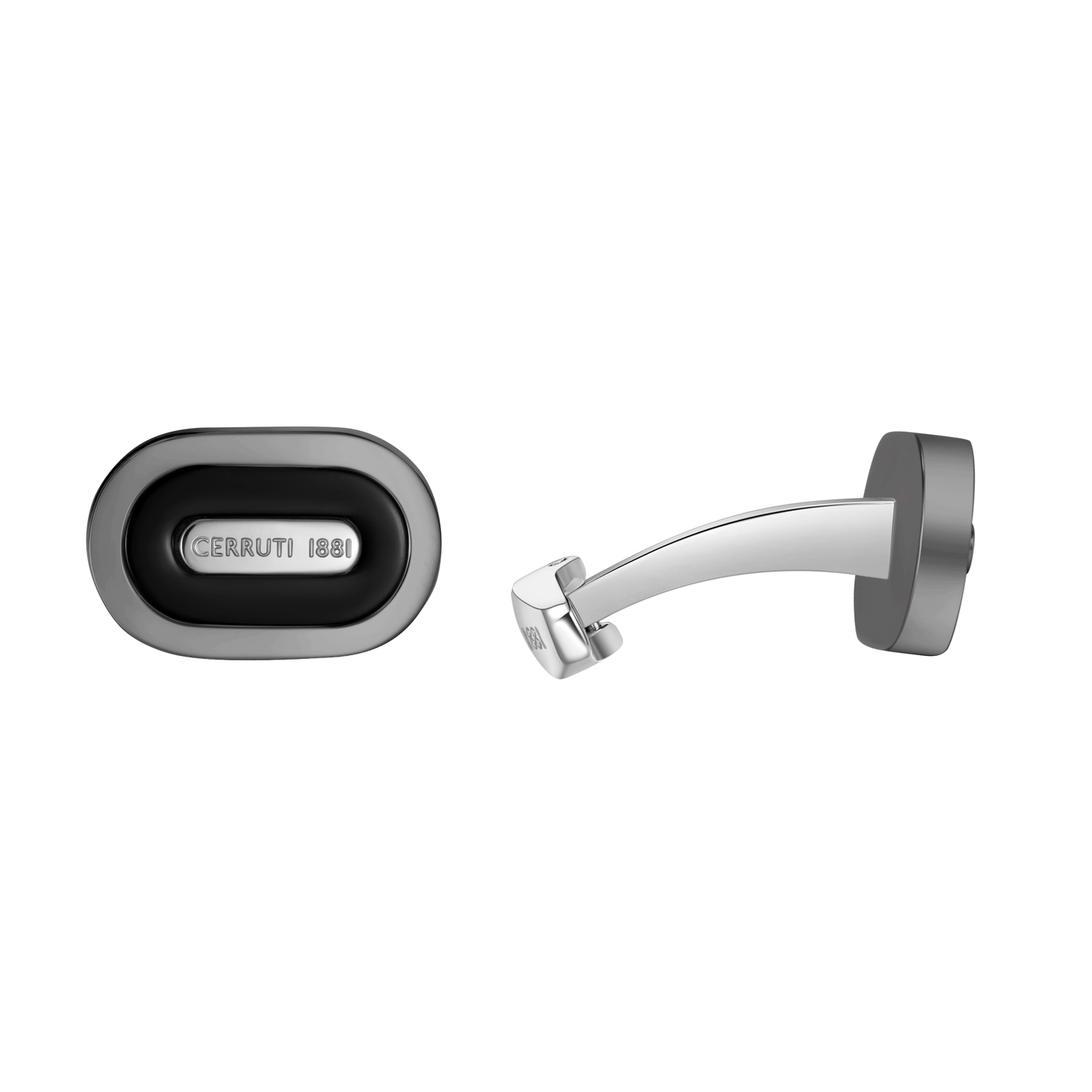 Cerruti Nicola Gun, Black Lacquer Branding Logo Cufflink