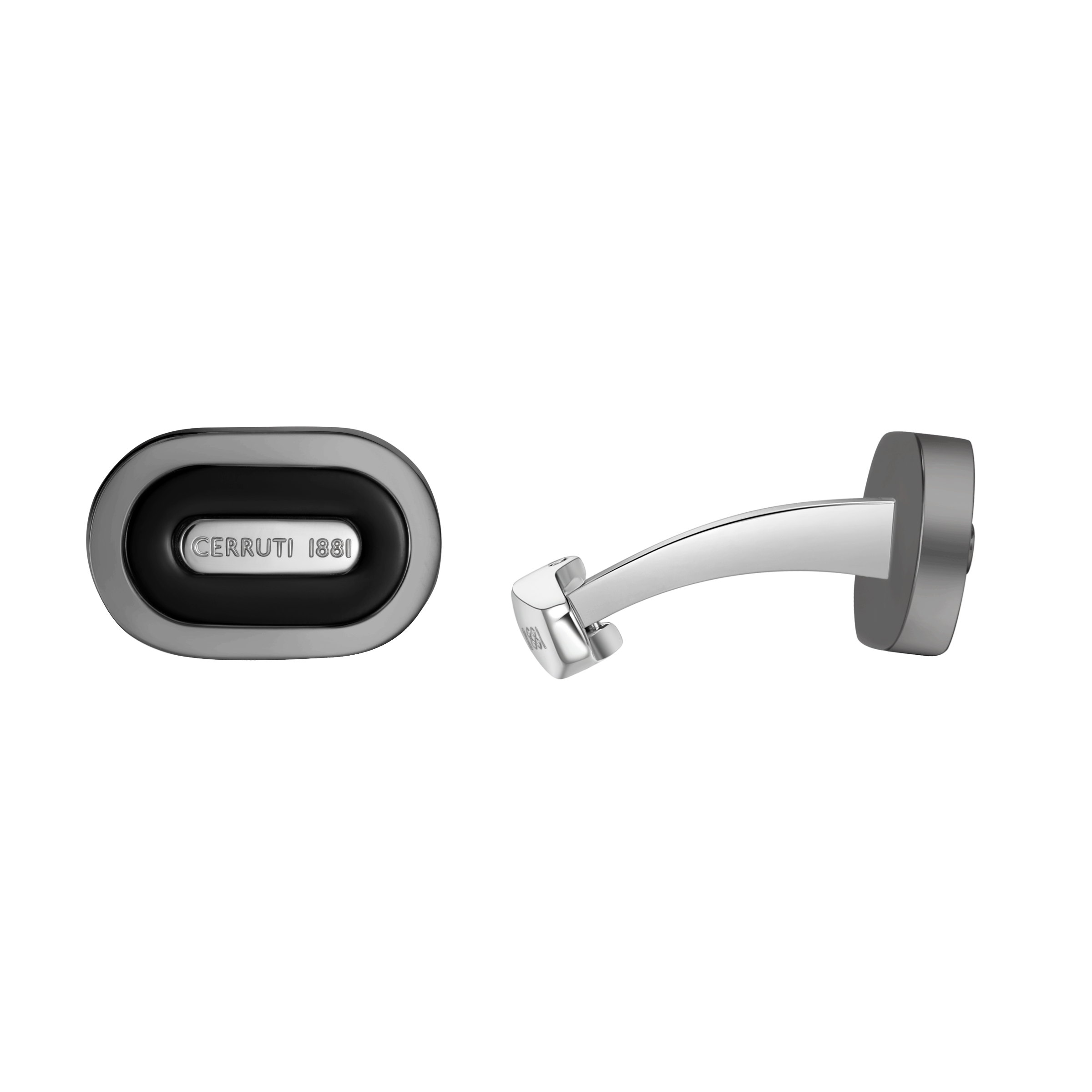 Cerruti Nicola Gun, Black Lacquer Branding Logo Cufflink