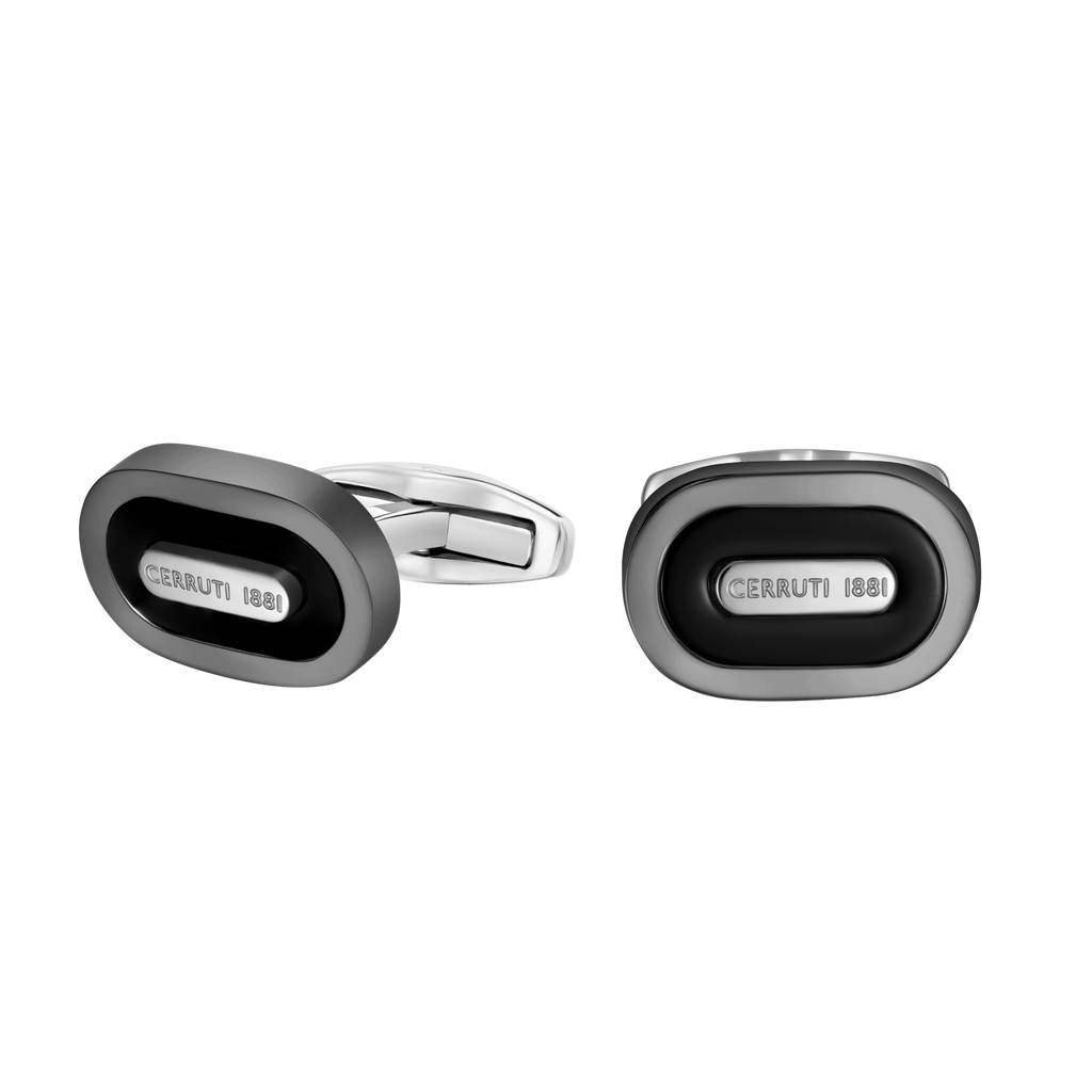 Cerruti Nicola Gun, Black Lacquer Branding Logo Cufflink