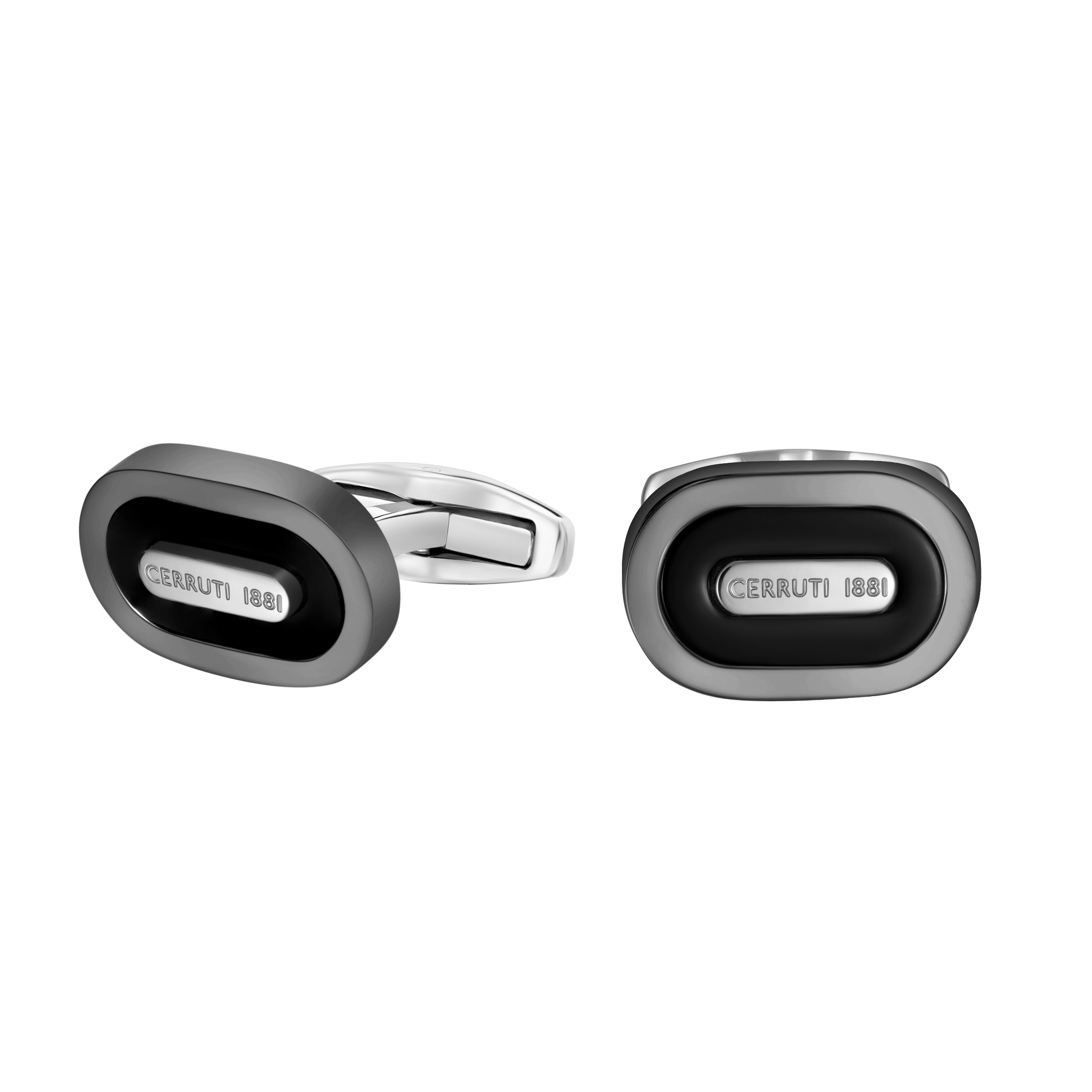 Cerruti Nicola Gun, Black Lacquer Branding Logo Cufflink
