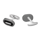 Cerruti Nicola Gun, Black Lacquer Branding Logo Cufflink