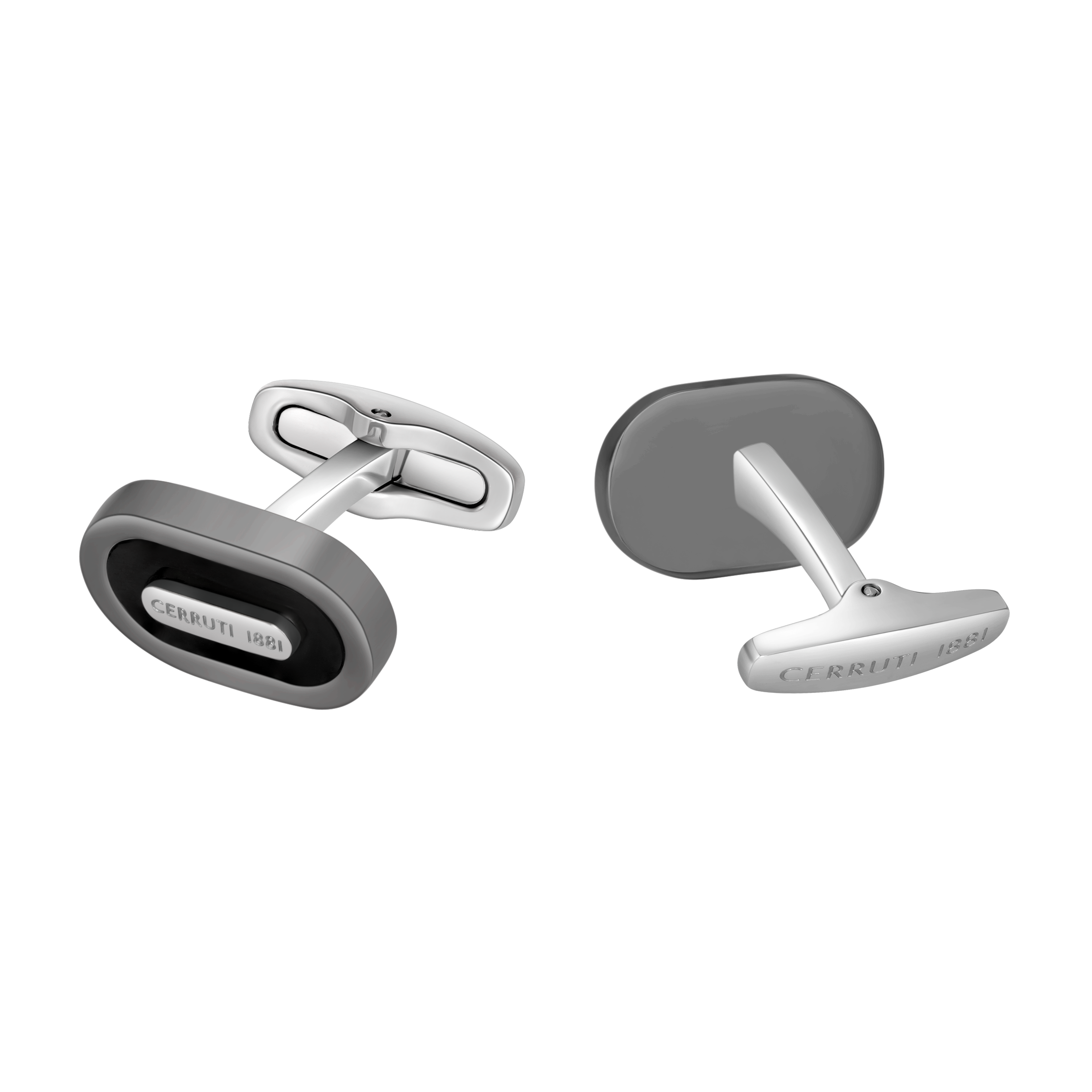 Cerruti Nicola Gun, Black Lacquer Branding Logo Cufflink