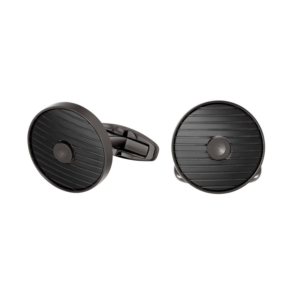 Cerruti 1881 Camillo Men’s Gunmetal Black Round Cufflinks