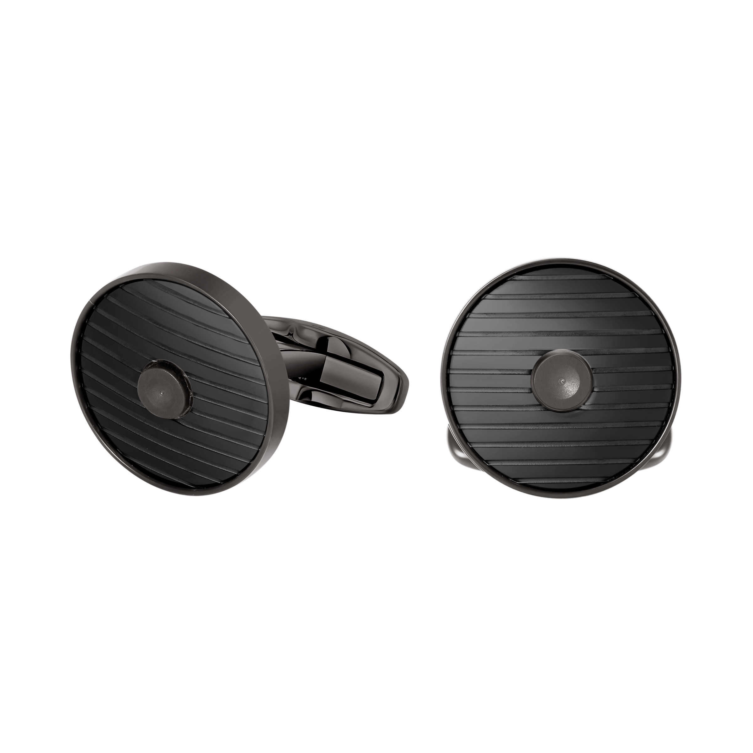 Cerruti 1881 Camillo Men’s Gunmetal Black Round Cufflinks