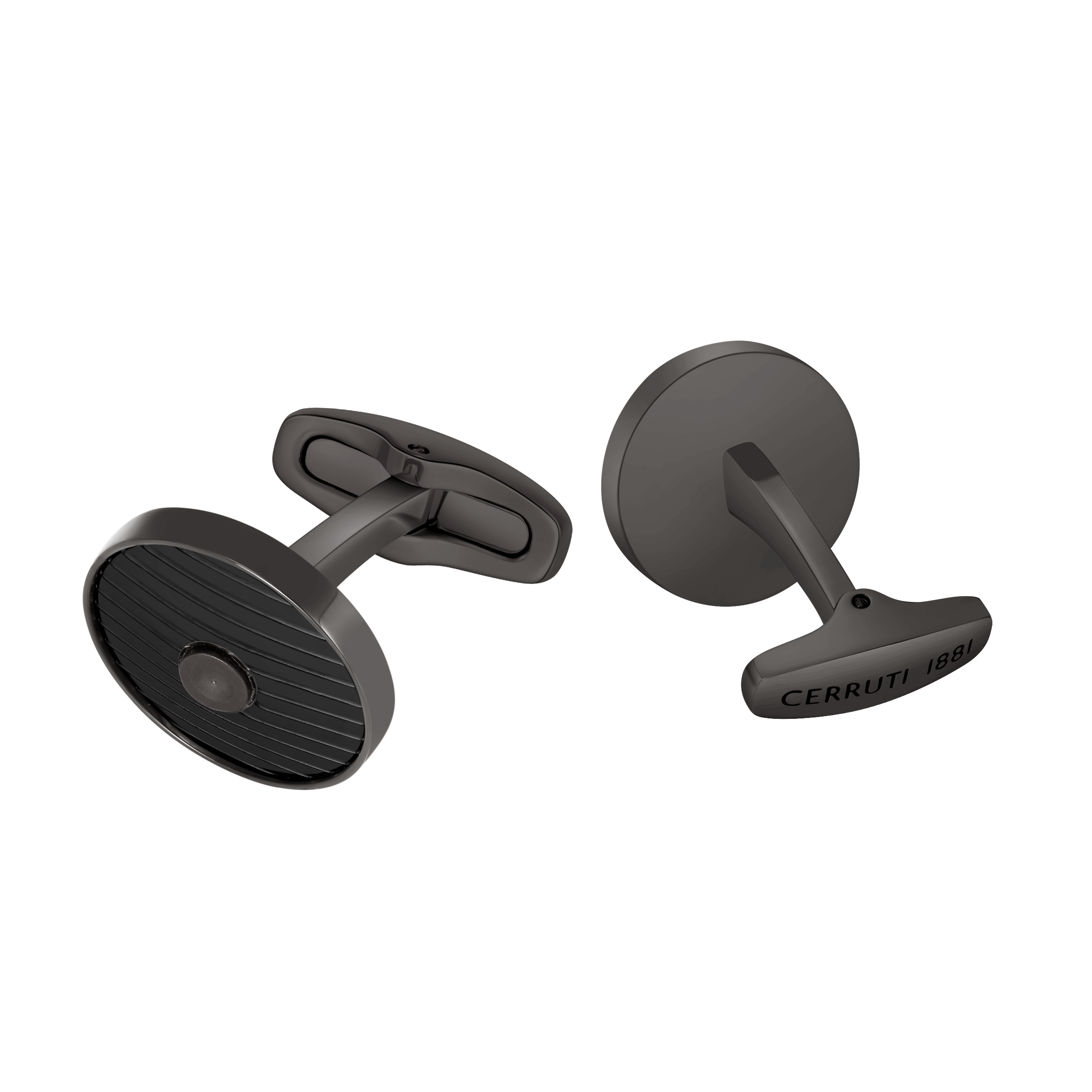 Cerruti 1881 Camillo Men’s Gunmetal Black Round Cufflinks